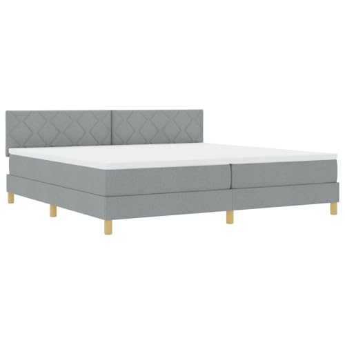 vidaXL Boxspringbett mit Matratze Hellgrau 200x200 cm Stoff vidaXL Boxspringbett mit Matratze Hellgrau 200x200 cm Stoff von vidaXL