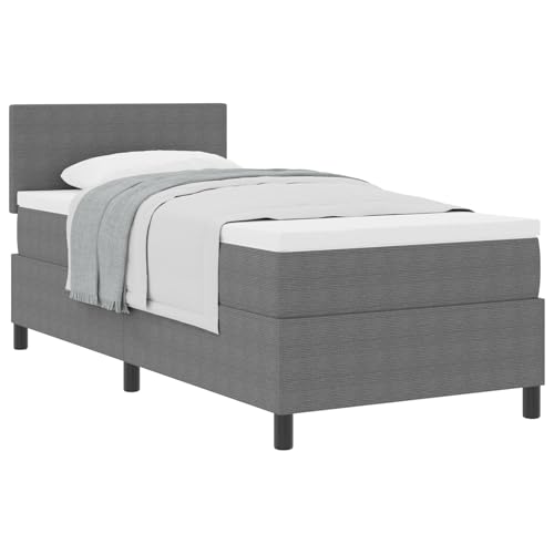 vidaXL Boxspringbett mit Matratze Hellgrau 80x200 cm Cordstoff Holzrahmen Moderne Schlaflösung Kompaktes Design Ideal für Schlafzimmerdeko Gepolstertes Möbelstück für Erwachsene mit Memory Foam vidaXL Boxspringbett mit Matratze Hellgrau 80x200 cm Cordstoff Holzrahmen Moderne Schlaflösung Kompaktes Design Ideal für Schlafzimmerdeko Gepolstertes Möbelstück für Erwachsene mit Memory Foam von vidaXL
