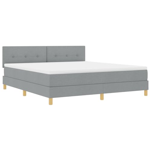 vidaXL Boxspringbett mit Matratze Hellgrau Polsterstoff 180X200 cm Zeitgenössisches Design für Erwachsene, Holzbeine, einfache Montage und Bequeme Matratze. Topper für Dein Doppelzimmer! vidaXL Boxspringbett mit Matratze Hellgrau Polsterstoff 180X200 cm Zeitgenössisches Design für Erwachsene, Holzbeine, einfache Montage und Bequeme Matratze. Topper für Dein Doppelzimmer! von vidaXL