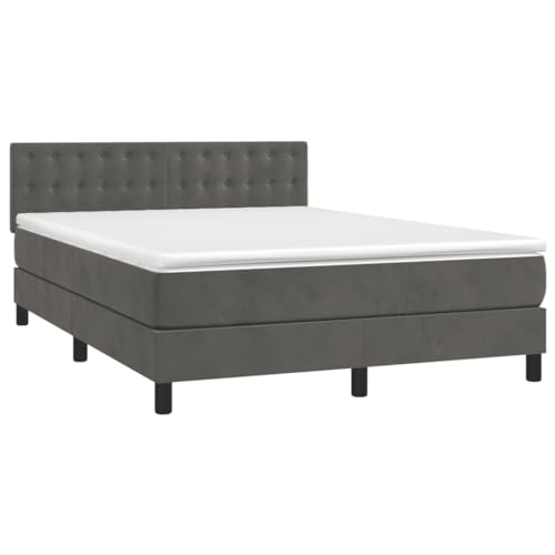vidaXL Boxspringbett mit Matratze LED Polsterbett Bett Doppelbett Bettgestell Bettrahmen Lattenrost Hotelbett Schlafzimmerbett Dunkelgrau 140x200cm Samt vidaXL Boxspringbett mit Matratze LED Polsterbett Bett Doppelbett Bettgestell Bettrahmen Lattenrost Hotelbett Schlafzimmerbett Dunkelgrau 140x200cm Samt von vidaXL