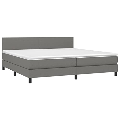 vidaXL Boxspringbett mit Matratze Polsterbett Doppelbett Bett Hotelbett Schlafzimmerbett Bettrahmen Bettgestell Lattenrost Dunkelgrau 200x200cm Stoff vidaXL Boxspringbett mit Matratze Polsterbett Doppelbett Bett Hotelbett Schlafzimmerbett Bettrahmen Bettgestell Lattenrost Dunkelgrau 200x200cm Stoff von vidaXL