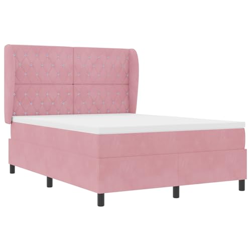 vidaXL Boxspringbett mit Matratze Rosa 140x190 cm Samt vidaXL Boxspringbett mit Matratze Rosa 140x190 cm Samt von vidaXL