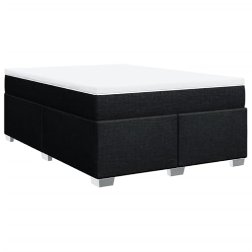 vidaXL Boxspringbett mit Matratze, Bett mit Bettfüße Matratzenauflage, Doppelbett für Schlafzimmer, Polsterbett Bettgestell Lattenrost, Schwarz 140x200cm Stoff vidaXL Boxspringbett mit Matratze, Bett mit Bettfüße Matratzenauflage, Doppelbett für Schlafzimmer, Polsterbett Bettgestell Lattenrost, Schwarz 140x200cm Stoff von vidaXL