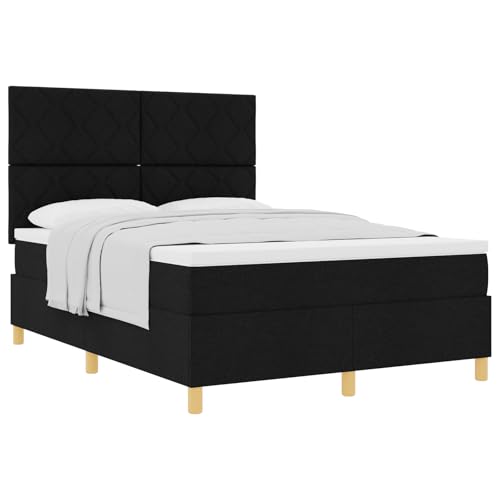 vidaXL Boxspringbett mit Matratze Schwarz 140x200 cm Stoff vidaXL Boxspringbett mit Matratze Schwarz 140x200 cm Stoff von vidaXL
