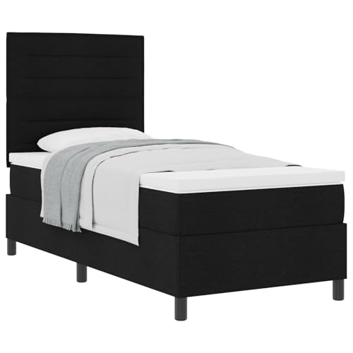 vidaXL Boxspringbett mit Matratze Schwarz 90X200 cm Stoff langlebig Massivholz Kiefer für Moderne Schlafzimmermöbel Topper Schaum Taschenmatratzen Bezug Schoner Rahmen vidaXL Boxspringbett mit Matratze Schwarz 90X200 cm Stoff langlebig Massivholz Kiefer für Moderne Schlafzimmermöbel Topper Schaum Taschenmatratzen Bezug Schoner Rahmen von vidaXL