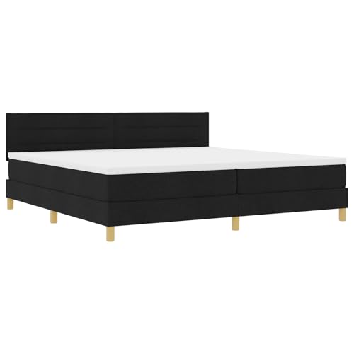 vidaXL Boxspringbett mit Matratze Schwarz Gepolstert 200X200 cm Modernes Design Stoff für Erwachsene Stabile Holzbeine Einfache Montage und Komfort Rahmen Große Schlafzimmermöbel Topper Doppel Zuhause vidaXL Boxspringbett mit Matratze Schwarz Gepolstert 200X200 cm Modernes Design Stoff für Erwachsene Stabile Holzbeine Einfache Montage und Komfort Rahmen Große Schlafzimmermöbel Topper Doppel Zuhause von vidaXL