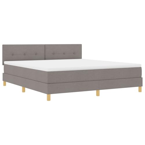 vidaXL Boxspringbett mit Matratze Taupe Polsterung 180X200 cm Stoff für Erwachsene mit stabilen Holzbeinen einfache Montage und Komfortmatratze. Doppel Schlafzimmermöbel Topper Rahmen vidaXL Boxspringbett mit Matratze Taupe Polsterung 180X200 cm Stoff für Erwachsene mit stabilen Holzbeinen einfache Montage und Komfortmatratze. Doppel Schlafzimmermöbel Topper Rahmen von vidaXL