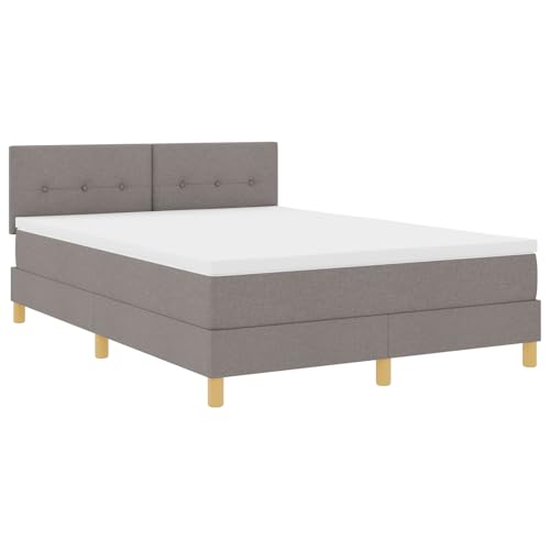 vidaXL Boxspringbett mit Matratze Taupe gepolstert 140X200 cm modernes Design Stoff für Erwachsene stabile Beine einfache Montage und Bequeme Matratze. Schlafzimmermöbel Schutzpad Topper Schaum vidaXL Boxspringbett mit Matratze Taupe gepolstert 140X200 cm modernes Design Stoff für Erwachsene stabile Beine einfache Montage und Bequeme Matratze. Schlafzimmermöbel Schutzpad Topper Schaum von vidaXL