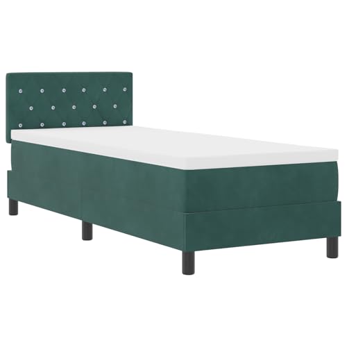 vidaXL Boxspringbett mit Matratze Dunkelgrün 80x200 cm Samt vidaXL Boxspringbett mit Matratze Dunkelgrün 80x200 cm Samt von vidaXL