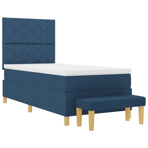 vidaXL Boxspringbett mit Matratze & Bank Blau 90x190 cm Stoff vidaXL Boxspringbett mit Matratze & Bank Blau 90x190 cm Stoff von vidaXL