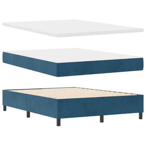 vidaXL Boxspringbett mit Matratze & Bank Dunkelblau 160x200 cm Velvet vidaXL Boxspringbett mit Matratze & Bank Dunkelblau 160x200 cm Velvet von vidaXL
