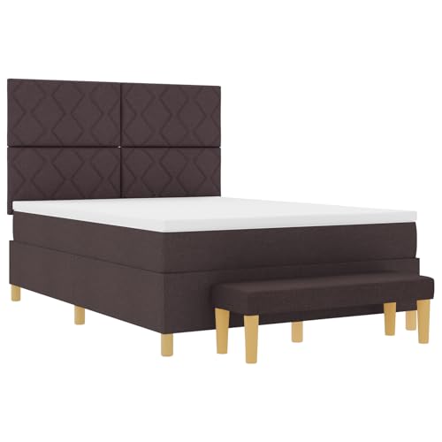 vidaXL Boxspringbett mit Matratze & Bank Dunkelbraun 140x190 cm Stoff vidaXL Boxspringbett mit Matratze & Bank Dunkelbraun 140x190 cm Stoff von vidaXL