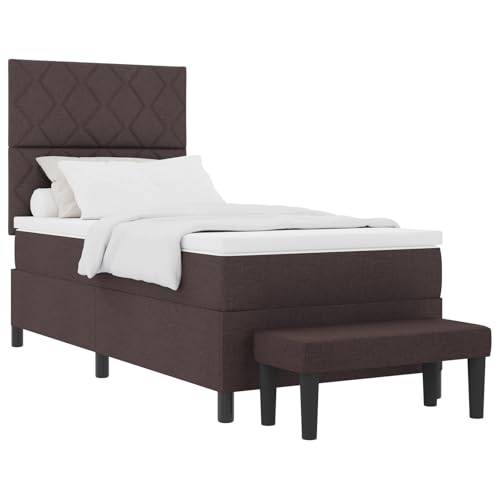 vidaXL Boxspringbett mit Matratze & Bank Dunkelbraun 90x190 cm Stoff vidaXL Boxspringbett mit Matratze & Bank Dunkelbraun 90x190 cm Stoff von vidaXL