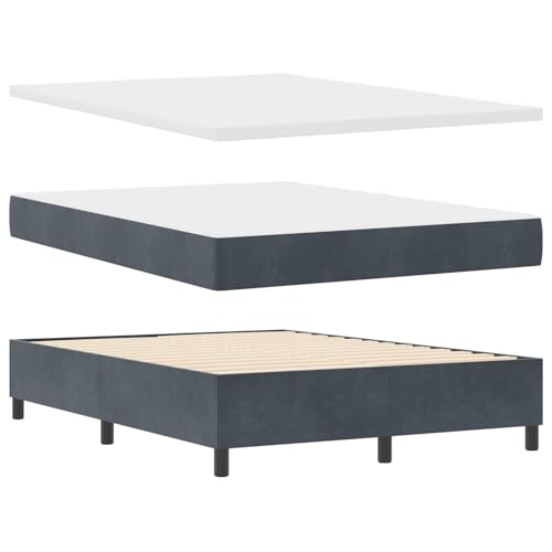 vidaXL Boxspringbett mit Matratze & Bank Dunkelgrau 140x190 cm Samt vidaXL Boxspringbett mit Matratze & Bank Dunkelgrau 140x190 cm Samt von vidaXL