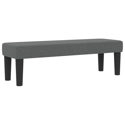 vidaXL Boxspringbett mit Matratze & Bank Dunkelgrau 80X200 cm Zeitgenössisches Schlafzimmermöbel Rahmen Kompakt Einzelbett Topper Bänke von vidaXL