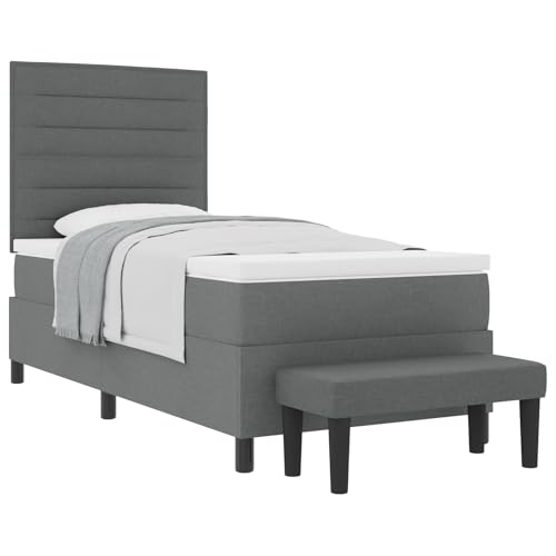 vidaXL Boxspringbett mit Matratze & Bank Dunkelgrau 80x200 cm Stoff Elegantes Design Bequeme Unterstützung Einfache Montage Perfekt für Schlafzimmer Erwachsene Möbel und Sofa Modern vidaXL Boxspringbett mit Matratze & Bank Dunkelgrau 80x200 cm Stoff Elegantes Design Bequeme Unterstützung Einfache Montage Perfekt für Schlafzimmer Erwachsene Möbel und Sofa Modern von vidaXL