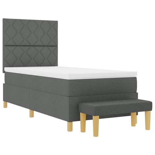vidaXL Boxspringbett mit Matratze & Bank Dunkelgrau 90x200 cm Stoff vidaXL Boxspringbett mit Matratze & Bank Dunkelgrau 90x200 cm Stoff von vidaXL