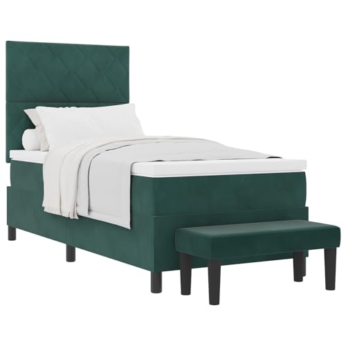 vidaXL Boxspringbett mit Matratze & Bank Dunkelgrün 100x200 cm Samt vidaXL Boxspringbett mit Matratze & Bank Dunkelgrün 100x200 cm Samt von vidaXL