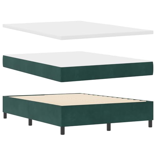 vidaXL Boxspringbett mit Matratze & Bank Dunkelgrün 140x190 cm Samt vidaXL Boxspringbett mit Matratze & Bank Dunkelgrün 140x190 cm Samt von vidaXL