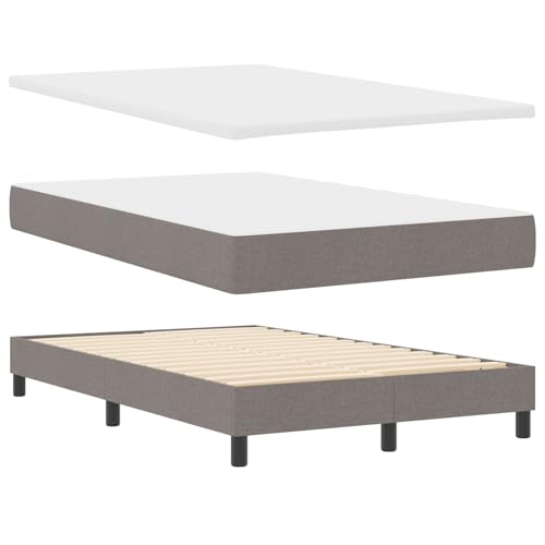 vidaXL Boxspringbett mit Matratze & Bank Grau 120x190 cm Stoff Stilvolles Design Bequeme Unterstützung Schnelle Montage Ideal für Schlafzimmer Möbel Doppel von vidaXL