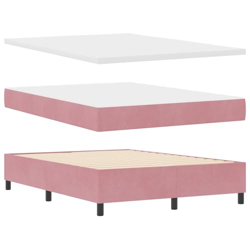 vidaXL Boxspringbett mit Matratze & Bank Rosa 140x190 cm Samt vidaXL Boxspringbett mit Matratze & Bank Rosa 140x190 cm Samt von vidaXL