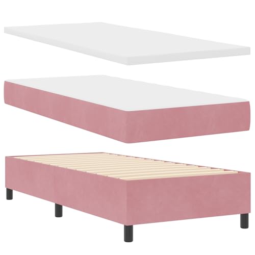 vidaXL Boxspringbett mit Matratze & Bank Rosa 90x200 cm Samt vidaXL Boxspringbett mit Matratze & Bank Rosa 90x200 cm Samt von vidaXL