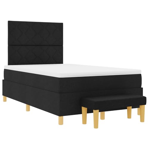 vidaXL Boxspringbett mit Matratze & Bank Schwarz 120 x 200 cm Stoff vidaXL Boxspringbett mit Matratze & Bank Schwarz 120 x 200 cm Stoff von vidaXL