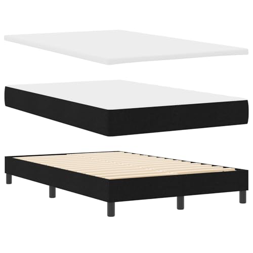 vidaXL Boxspringbett mit Matratze & Bank Schwarz 120x190 cm Stoff Modernes Design Bequeme Unterstützung Einfache Montage Perfekt für Schlafzimmer Gestell Möbel Topper Modernes Erwachsenen vidaXL Boxspringbett mit Matratze & Bank Schwarz 120x190 cm Stoff Modernes Design Bequeme Unterstützung Einfache Montage Perfekt für Schlafzimmer Gestell Möbel Topper Modernes Erwachsenen von vidaXL