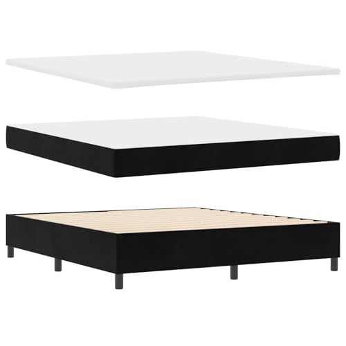 vidaXL Boxspringbett mit Matratze & Bank Schwarz 180x200 cm Samt vidaXL Boxspringbett mit Matratze & Bank Schwarz 180x200 cm Samt von vidaXL