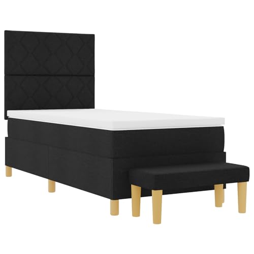 vidaXL Boxspringbett mit Matratze & Bank Schwarz 90x190 cm Stoff vidaXL Boxspringbett mit Matratze & Bank Schwarz 90x190 cm Stoff von vidaXL