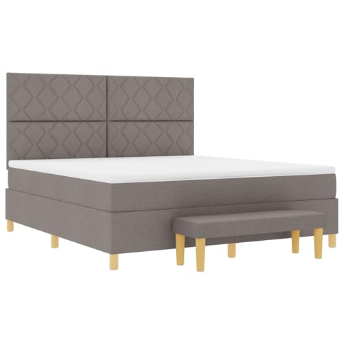 vidaXL Boxspringbett mit Matratze & Bank Taupe 180x200 cm Stoff vidaXL Boxspringbett mit Matratze & Bank Taupe 180x200 cm Stoff von vidaXL
