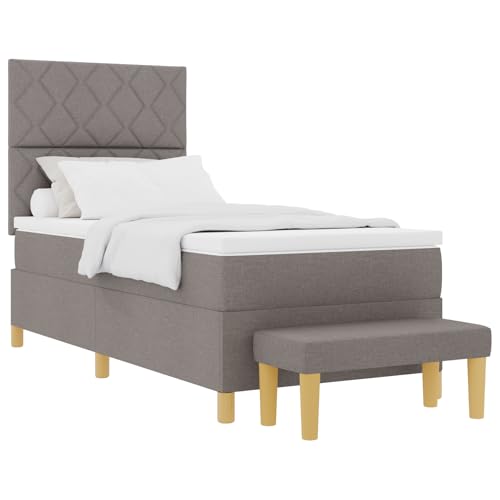 vidaXL Boxspringbett mit Matratze & Bank Taupe 90x200 cm Stoff vidaXL Boxspringbett mit Matratze & Bank Taupe 90x200 cm Stoff von vidaXL