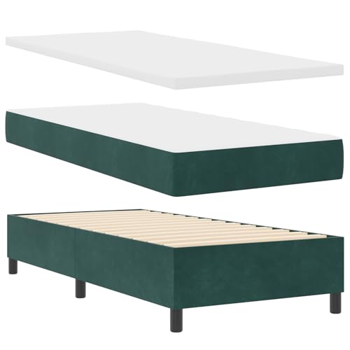 vidaXL Boxspringbett mit Matratze & Bank Dunkelgrün 90x190 cm Samt vidaXL Boxspringbett mit Matratze & Bank Dunkelgrün 90x190 cm Samt von vidaXL