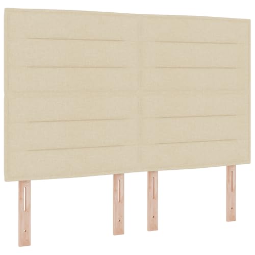 vidaXL Boxspringbett mit Matratze und LED-Beleuchtung Creme 140X200 cm Stoff Kontrastierendes Kiefer-Design Schlafzimmermöbel Reißverschlussbezug Schoner Pad Topper Schaum vidaXL Boxspringbett mit Matratze und LED-Beleuchtung Creme 140X200 cm Stoff Kontrastierendes Kiefer-Design Schlafzimmermöbel Reißverschlussbezug Schoner Pad Topper Schaum von vidaXL