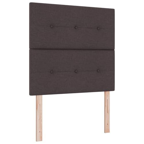 vidaXL Boxspringbett mit Matratze & LED Dunkelbraun 120x200 cm Stoff komplettes Schlafzimmermöbelset Reißverschlussbezug Auflage Topper Schaum von vidaXL