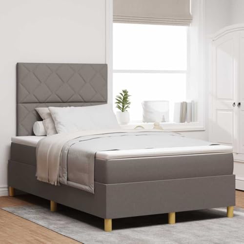 vidaXL Boxspringbett mit Matratze & LED Grau 80X200 cm Stoff | Modernes Design, fleckenresistent, beinhaltet Topper, ideal für Schlafzimmer oder Gästezimmer, Möbel Schutz Doppelrahmen Tasche vidaXL Boxspringbett mit Matratze & LED Grau 80X200 cm Stoff | Modernes Design, fleckenresistent, beinhaltet Topper, ideal für Schlafzimmer oder Gästezimmer, Möbel Schutz Doppelrahmen Tasche von vidaXL