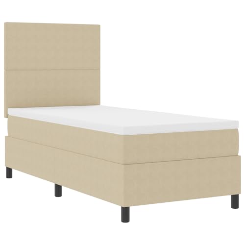 vidaXL Boxspringbett mit Matratze und LED Licht 90 x 200 cm Corduroy Stoff Grün Grau Faux Leinen Oberfläche Wandmontierte Kopfstütze Memory Foam Topper enthalten. Rahmen Einzel Zeitgenössisch vidaXL Boxspringbett mit Matratze und LED Licht 90 x 200 cm Corduroy Stoff Grün Grau Faux Leinen Oberfläche Wandmontierte Kopfstütze Memory Foam Topper enthalten. Rahmen Einzel Zeitgenössisch von vidaXL