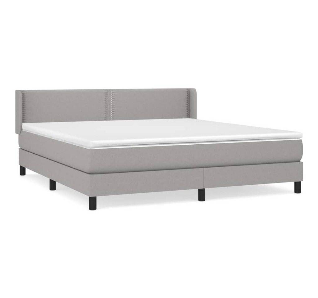 vidaXL Boxspringbett, Boxbett mit Matratze Hellgrau 160x200 cm Stoff von vidaXL