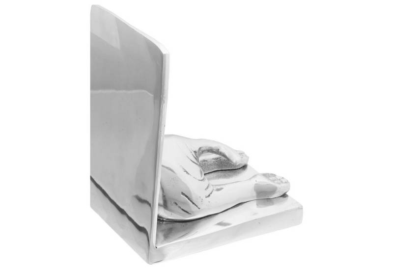 vidaXL Buchstütze Buchstützen Buchhalter Seitenstütze 2 Stück Silber 12x15x18 cm Alumini von vidaXL