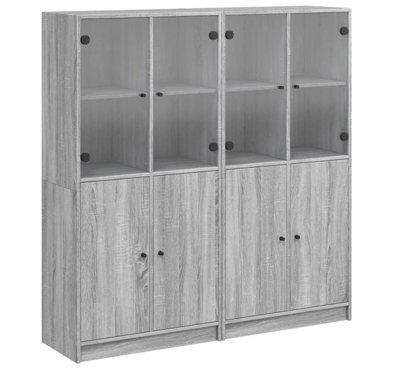 vidaXL Bücherregal, Bücherschrank mit Türen Grau Sonoma 136x37x142 cm Holzwerkstoff von vidaXL