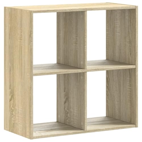 vidaXL Bücherregal, Standregal mit 4 Fächern, Würfelregal Regal für Wohnzimmer Büro, Raumteiler Wandregal Büroregal, Sonoma-Eiche Holzwerkstoff vidaXL Bücherregal, Standregal mit 4 Fächern, Würfelregal Regal für Wohnzimmer Büro, Raumteiler Wandregal Büroregal, Sonoma-Eiche Holzwerkstoff von vidaXL
