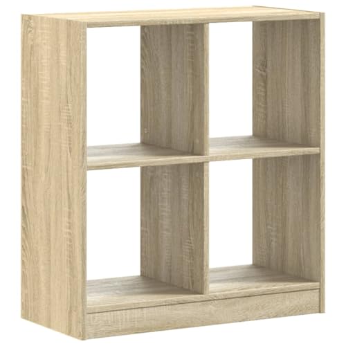 vidaXL Bücherregal, Standregal mit 4 Fächern, Würfelregal Regal für Wohnzimmer Büro, Raumteiler Wandregal Büroregal, Sonoma-Eiche Holzwerkstoff vidaXL Bücherregal, Standregal mit 4 Fächern, Würfelregal Regal für Wohnzimmer Büro, Raumteiler Wandregal Büroregal, Sonoma-Eiche Holzwerkstoff von vidaXL