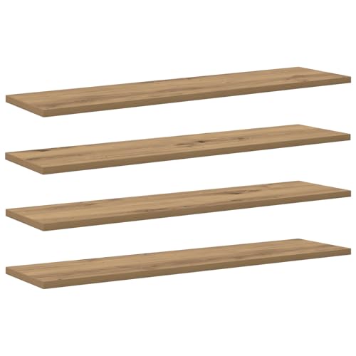 vidaXL Bücherregal 4 Stück Braun aus Fraktioniertem Holz 80 x 20 x 1,5 cm Platzsparend für Wohnzimmer Modernes Design Innen Rechteckiges Regal Bücherregal Ohne Montage Erforderlich vidaXL Bücherregal 4 Stück Braun aus Fraktioniertem Holz 80 x 20 x 1,5 cm Platzsparend für Wohnzimmer Modernes Design Innen Rechteckiges Regal Bücherregal Ohne Montage Erforderlich von vidaXL