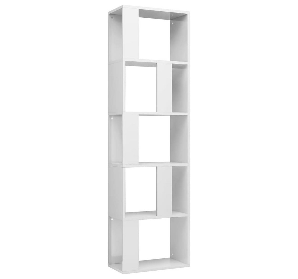 vidaXL Bücherregal Bücherregal/Raumteiler Hochglanz-Weiß 45x24x159cm Holzwerkstoff, 1-tlg. von vidaXL