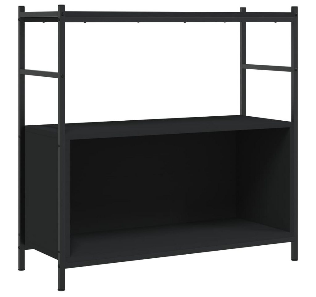 vidaXL Bücherregal Bücherregal Schwarz 80x30x78,5 cm Holzwerkstoff und Eisen, 1-tlg. vidaXL Bücherregal Bücherregal Schwarz 80x30x78,5 cm Holzwerkstoff und Eisen, 1-tlg. von vidaXL