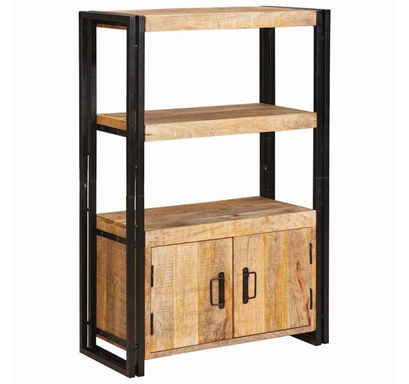 vidaXL Bücherregal Bücherregal mit Türen Braun Massiv Grobes holz und Metall, 1-tlg. vidaXL Bücherregal Bücherregal mit Türen Braun Massiv Grobes holz und Metall, 1-tlg. von vidaXL