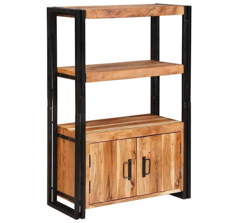 vidaXL Bücherregal Bücherregal mit Türen Braun Massivholz und Metall, 1-tlg. vidaXL Bücherregal Bücherregal mit Türen Braun Massivholz und Metall, 1-tlg. von vidaXL