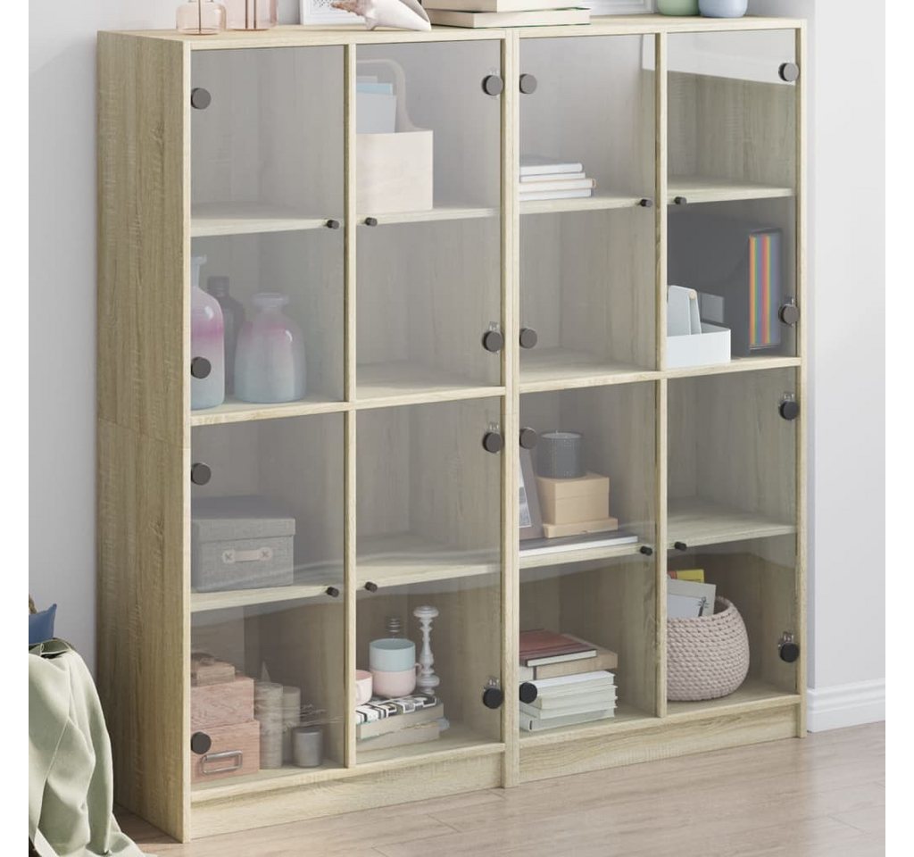 vidaXL Bücherregal Bücherschrank mit Türen Sonoma Eiche 136x37x142cm Spanplatte von vidaXL