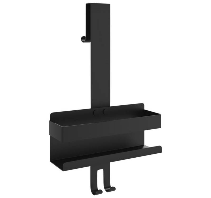 vidaXL Bücherregal Duschcaddy Hängend Mattschwarz Gebürsteter Edelstahl 304, 1-tlg. von vidaXL