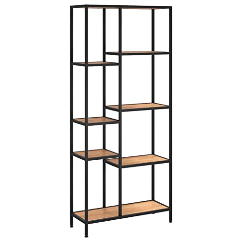 vidaXL Bücherregal Lagerregal Standregal Bücherablage Wandregal Büroregal Regal Aktenregal Holzregal 80x30x180cm Stahl Holzwerkstoff von vidaXL